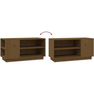 vidaXL Honey Brown Solid Wood Pine TV Cabinet - TV cabinet with storage vidaXL Honey Brown Solid Wood Pine TV Cabinet - TV cabinet with storage