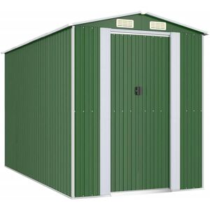 vidaXL Garden Shed Green 192x357x223 cm Galvanised Steel Outdoor Tool Storage vidaXL Garden Shed Green 192x357x223 cm Galvanised Steel Outdoor Tool Storage