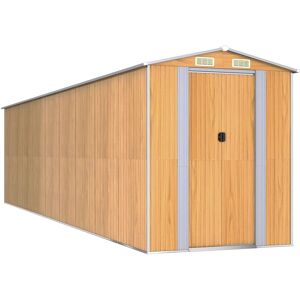 vidaXL Garden Shed Light Brown 192x772x223 cm Galvanised Steel - Garden Shed vidaXL Garden Shed Light Brown 192x772x223 cm Galvanised Steel - Garden Shed