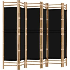 vidaXL Bamboo Room Divider 6-Panel 240x180cm Black vidaXL Bamboo Room Divider 6-Panel 240x180cm Black
