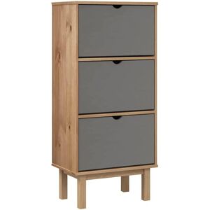 vidaXL Solid Wood Pine Shoe Cabinet with 3 Drawers - Shoe Storage Furniture vidaXL Solid Wood Pine Shoe Cabinet with 3 Drawers - Shoe Storage Furniture