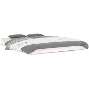 Cadre de lit vidaXL 823465 - Blanc, 140x190 cm, Bois massif, Pin - Publicité Cadre de lit vidaXL 823465 - Blanc, 140x190 cm, Bois massif, Pin - Publicité