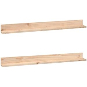 vidaXL Pine Wall Shelves - 2 pcs, 110x11x9 cm - Wall Shelves vidaXL Pine Wall Shelves - 2 pcs, 110x11x9 cm - Wall Shelves