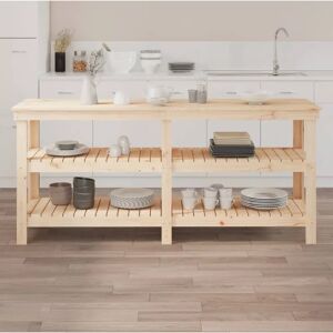 vidaXL Wooden Workbench 181x50x80 cm - Rustic Storage Table vidaXL Wooden Workbench 181x50x80 cm - Rustic Storage Table