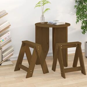 vidaXL Solid Wood Pine Stools - 2 pcs Honey Brown - 40x40x45 cm - Stool vidaXL Solid Wood Pine Stools - 2 pcs Honey Brown - 40x40x45 cm - Stool