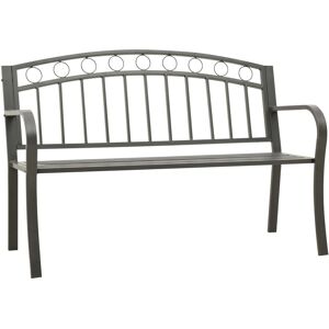 MAISONCHIC Banco de Jardín - Acero gris 120cm - Mobiliario de exterior MAISONCHIC Banco de Jardín - Acero gris 120cm - Mobiliario de exterior
