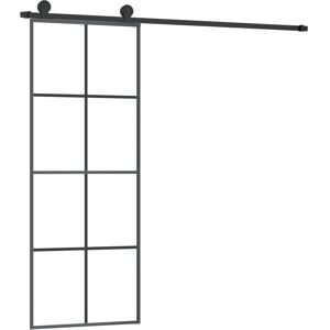 vidaXL Schuifdeur Zwart 76x205 cm - Schuifdeur vidaXL Schuifdeur Zwart 76x205 cm - Schuifdeur