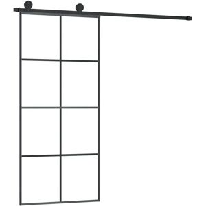 vidaXL Sliding Door with Hardware Set - 90x205 cm - Space-saving, Stable Aluminum, ESG Glass vidaXL Sliding Door with Hardware Set - 90x205 cm - Space-saving, Stable Aluminum, ESG Glass