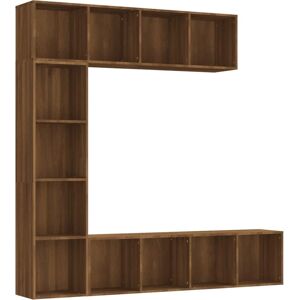 vidaXL Book/TV Cabinet Set Brown Oak - Book/TV Cabinet Set vidaXL Book/TV Cabinet Set Brown Oak - Book/TV Cabinet Set