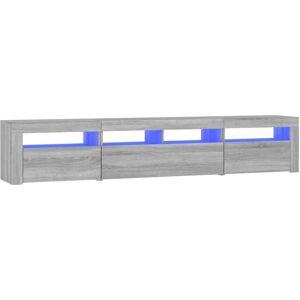 vidaXL Grey Sonoma TV Cabinet with LED Lights - TV cabinet vidaXL Grey Sonoma TV Cabinet with LED Lights - TV cabinet