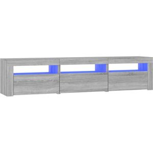 vidaXL Grijze Sonoma TV-Kast met LED-verlichting - Media Unit vidaXL Grijze Sonoma TV-Kast met LED-verlichting - Media Unit