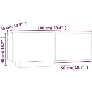 vidaXL Grey Sonoma Bedside Cabinet - Bedside Table 100x35x40 cm vidaXL Grey Sonoma Bedside Cabinet - Bedside Table 100x35x40 cm