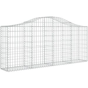 Maisonchic Model 917341 - Galvanized Iron Arched Gabion Basket - Silver Maisonchic Model 917341 - Galvanized Iron Arched Gabion Basket - Silver
