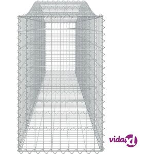 vidaXL Arched Gabion Basket 400x50x80/100 cm Galvanised Iron - Gabion Basket vidaXL Arched Gabion Basket 400x50x80/100 cm Galvanised Iron - Gabion Basket