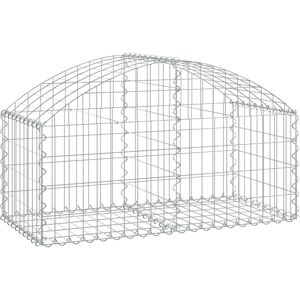 vidaXL Gabion with High Arch 100x50x40/60 cm - Galvanized Iron Basket vidaXL Gabion with High Arch 100x50x40/60 cm - Galvanized Iron Basket