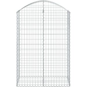 vidaXL Arched Gabion Basket 100x50x140/160 cm Galvanised Iron - Garden Decor vidaXL Arched Gabion Basket 100x50x140/160 cm Galvanised Iron - Garden Decor