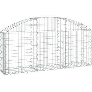 vidaXL Arched Gabion Basket - Galvanised Iron Garden Decor 150x30x60/80 cm vidaXL Arched Gabion Basket - Galvanised Iron Garden Decor 150x30x60/80 cm