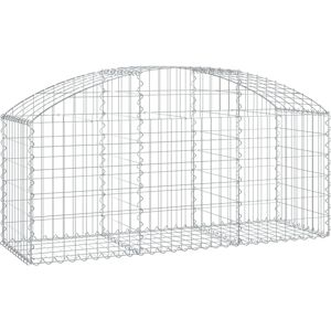 vidaXL Arched Gabion Basket - Galvanised Iron - 150x50x60/80 cm - Garden Barrier vidaXL Arched Gabion Basket - Galvanised Iron - 150x50x60/80 cm - Garden Barrier