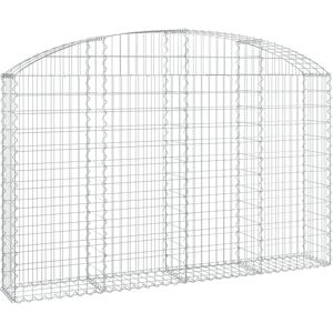 vidaXL Galvanised Iron Arched Gabion Basket - Garden Decorative Barrier vidaXL Galvanised Iron Arched Gabion Basket - Garden Decorative Barrier