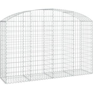 vidaXL Arched Gabion Basket 200x50x120/140 cm Galvanised Iron - Garden Wall vidaXL Arched Gabion Basket 200x50x120/140 cm Galvanised Iron - Garden Wall