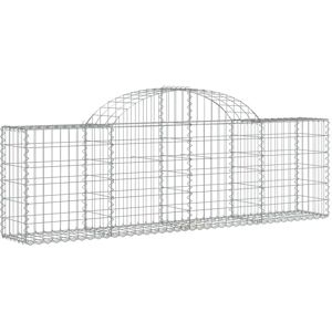 vidaXL Galvanized Arched Gabion Basket 200x30x60/80 cm - Garden Wall vidaXL Galvanized Arched Gabion Basket 200x30x60/80 cm - Garden Wall