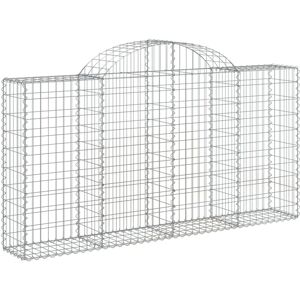 vidaXL Arched Gabion Basket 200x30x100/120 cm Galvanised Iron - Gabion Basket vidaXL Arched Gabion Basket 200x30x100/120 cm Galvanised Iron - Gabion Basket