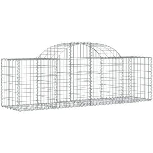 vidaXL Arched Gabion Basket 200x50x60/80 cm Galvanised Iron - Gabion Basket vidaXL Arched Gabion Basket 200x50x60/80 cm Galvanised Iron - Gabion Basket