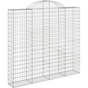 vidaXL Arched Gabion Basket 200x50x180/200 cm Galvanised Iron - Gabion Basket vidaXL Arched Gabion Basket 200x50x180/200 cm Galvanised Iron - Gabion Basket