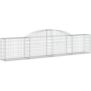 vidaXL Arched Gabion Basket 300x30x60/80 cm Galvanised Iron - Gabion Basket vidaXL Arched Gabion Basket 300x30x60/80 cm Galvanised Iron - Gabion Basket