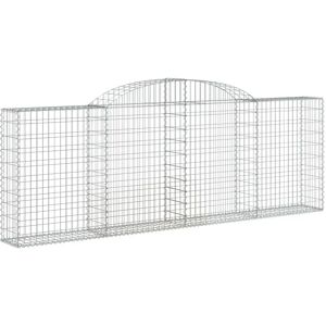 vidaXL Arched Gabion Basket 300x30x100/120 cm Galvanised Iron - Gabion Basket vidaXL Arched Gabion Basket 300x30x100/120 cm Galvanised Iron - Gabion Basket