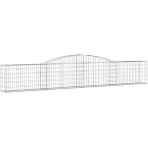 vidaXL Arched Gabion Basket 400x30x60/80 cm Galvanized Iron - Gabion Basket vidaXL Arched Gabion Basket 400x30x60/80 cm Galvanized Iron - Gabion Basket