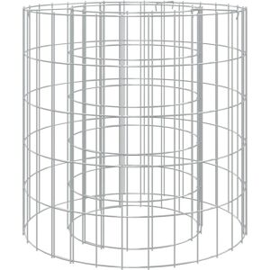 vidaXL 50 cm Galvanised Iron Gabion Fire Pit - Fire Pit vidaXL 50 cm Galvanised Iron Gabion Fire Pit - Fire Pit