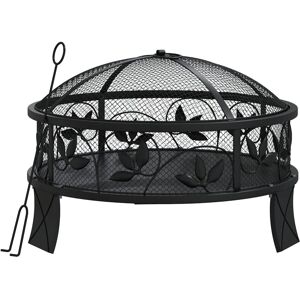 vidaXL Fire Pit XXL Steel - Fire Bowl, Outdoor Fireplace, Patio Heater with Poker vidaXL Fire Pit XXL Steel - Fire Bowl, Outdoor Fireplace, Patio Heater with Poker