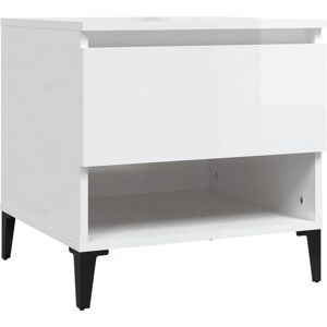 vidaXL White Side Table 50x46x50 cm Engineered Wood Modern Decor vidaXL White Side Table 50x46x50 cm Engineered Wood Modern Decor