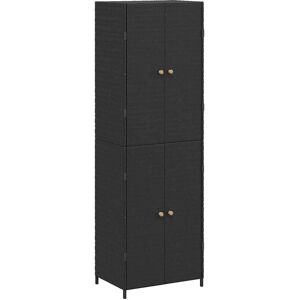 vidaXL Awo41767 Puutarhavarastokaappi - Musta - 59x40x180 cm - Säänkestävä Rattan vidaXL Awo41767 Puutarhavarastokaappi - Musta - 59x40x180 cm - Säänkestävä Rattan