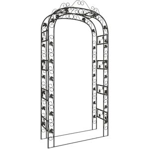 vidaXL Garden Arch Black Steel - Garden Type vidaXL Garden Arch Black Steel - Garden Type