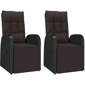 vidaXL 2x Reclining Garden Chairs with Cushions - Garden Chairs vidaXL 2x Reclining Garden Chairs with Cushions - Garden Chairs