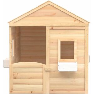 VIDAXL Wooden Playhouse with Door & Flower Pots - Kids Garden House VIDAXL Wooden Playhouse with Door & Flower Pots - Kids Garden House