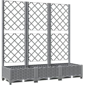 vidaXL Garden Planter with Trellis Light Grey - Garden Planter vidaXL Garden Planter with Trellis Light Grey - Garden Planter