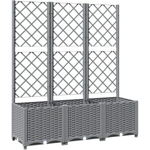 vidaXL Garden Planter with Trellis Light Grey - Garden Planter vidaXL Garden Planter with Trellis Light Grey - Garden Planter