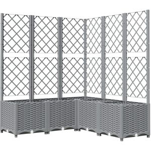 vidaXL Garden Planter with Trellis Light Grey - Garden Planter vidaXL Garden Planter with Trellis Light Grey - Garden Planter