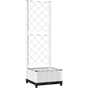vidaXL White Garden Planter with Trellis - Garden Planter vidaXL White Garden Planter with Trellis - Garden Planter