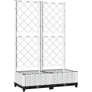 vidaXL White Garden Planter with Trellis - Garden Planter vidaXL White Garden Planter with Trellis - Garden Planter