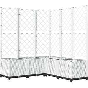 vidaXL Garden Planter with Trellis White 120x120x136 cm PP - Garden Planter vidaXL Garden Planter with Trellis White 120x120x136 cm PP - Garden Planter