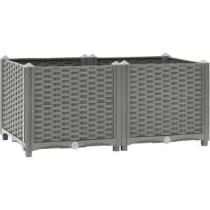 vidaXL Raised Bed Polypropylene Garden Planter - Light Grey vidaXL Raised Bed Polypropylene Garden Planter - Light Grey