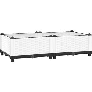 vidaXL White 80x40x23 cm Garden Planter - Garden Planter vidaXL White 80x40x23 cm Garden Planter - Garden Planter