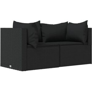 VidaXL Terrasssofa - Schwarz - Gartenecksofas VidaXL Terrasssofa - Schwarz - Gartenecksofas