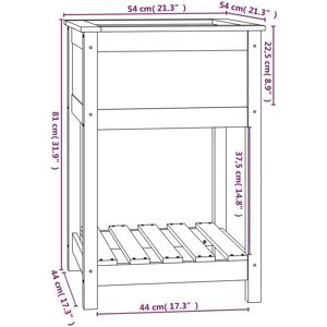 vidaXL Pine Planter with Shelf - Planter - Grey vidaXL Pine Planter with Shelf - Planter - Grey