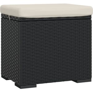 Maisonchic Ottomana mit schwarzem Kissen - Hocker - Wetterfestes Poly-Rattan Maisonchic Ottomana mit schwarzem Kissen - Hocker - Wetterfestes Poly-Rattan