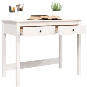 vidaXL 824644 Desk - Pine Wood, White, 2 Drawers vidaXL 824644 Desk - Pine Wood, White, 2 Drawers